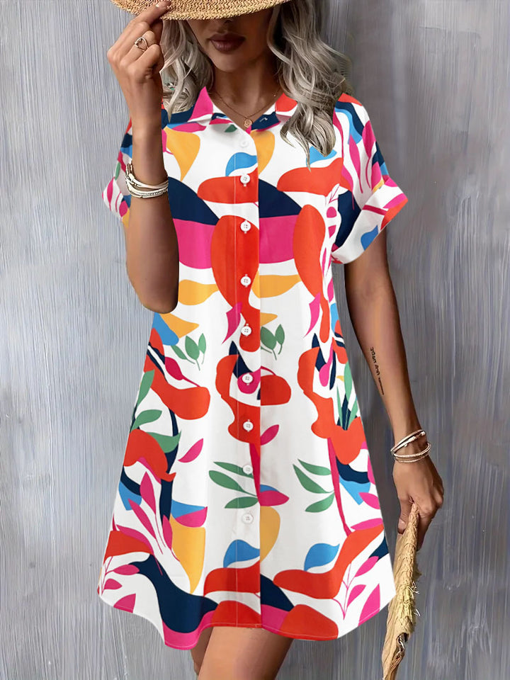 Casual button dress for women with short sleeves Lune London