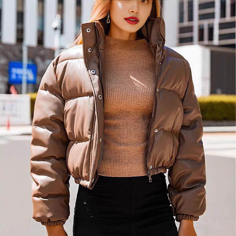 Women's quilted short winter down jacket with practical cuffs Lune London