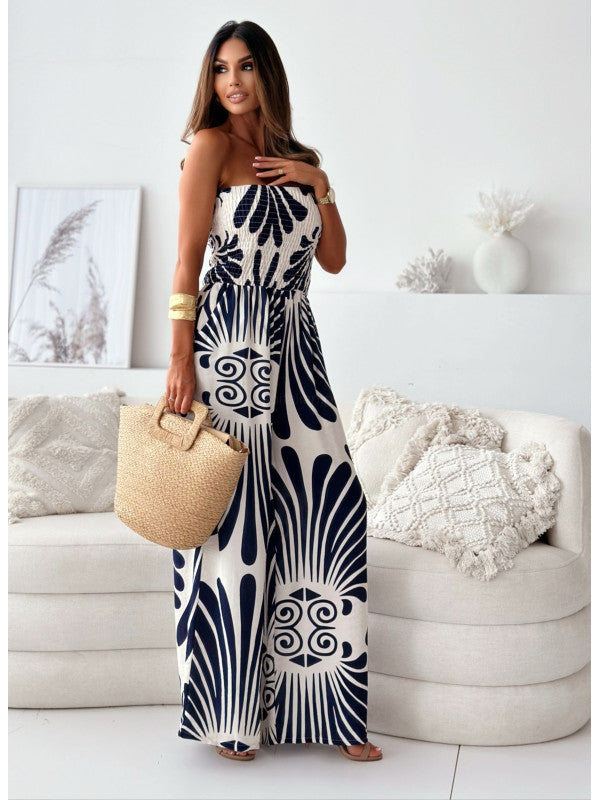 Women strapless wide-leg jumpsuit Lune London