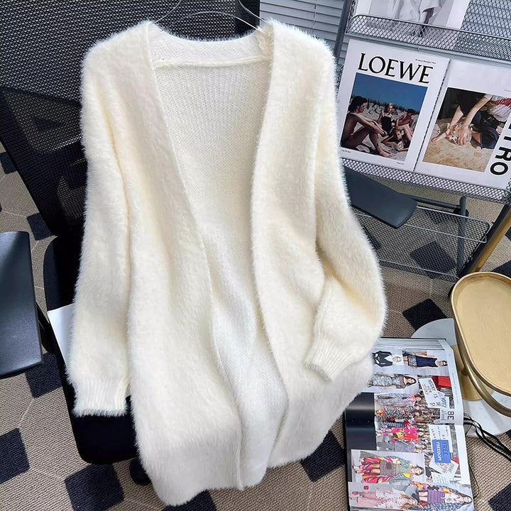 Cardigan Fluffy Femme avec Coupe Ouverte Chic & Stil