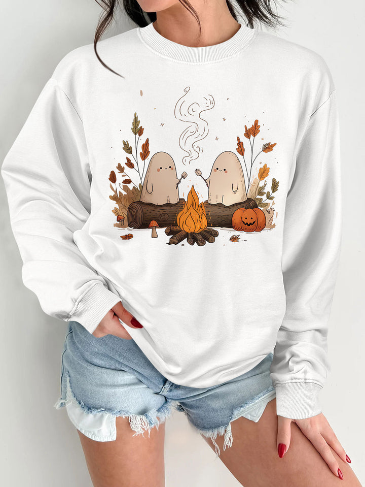 Sweat-shirt pour femmes avec motif effrayant ludique et coupe confortable Chic & Stil
