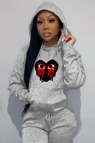 Sporty hoodie for women with creative heart pattern Lune London