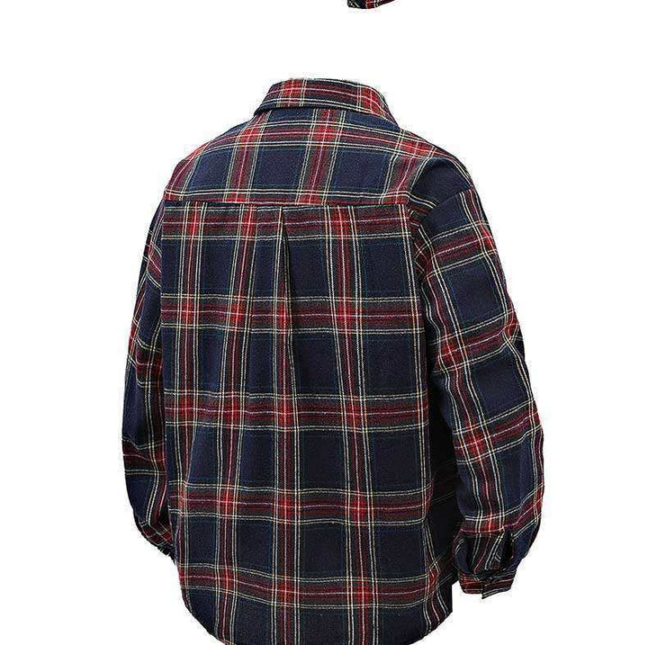Flannel shirt for men with plaid design and applied chest pocket Lune London