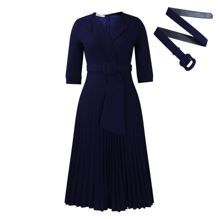 Pleated evening dress for women with fitted design Lune London
