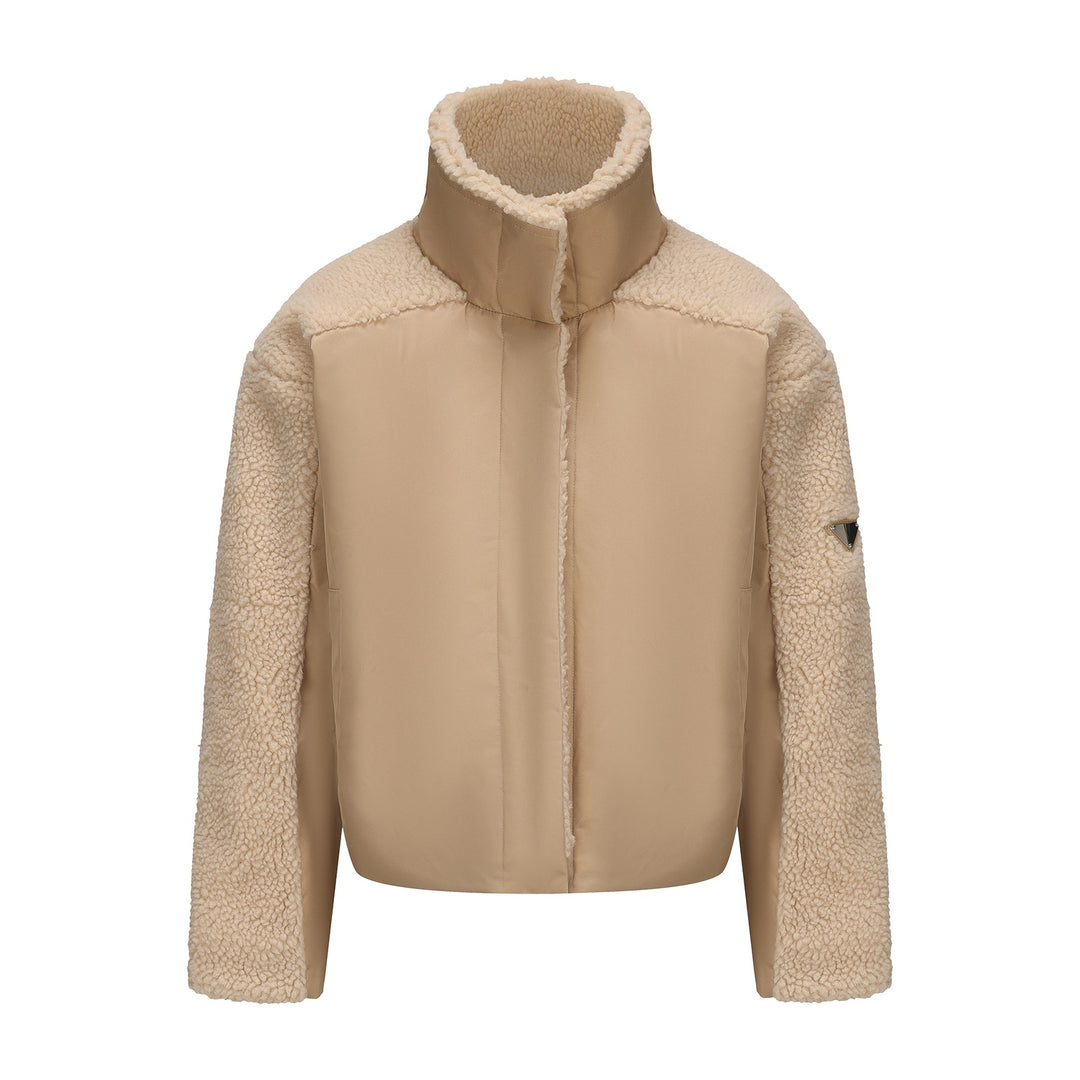 Ladies transitional jacket with fleece details and high collar Lune London