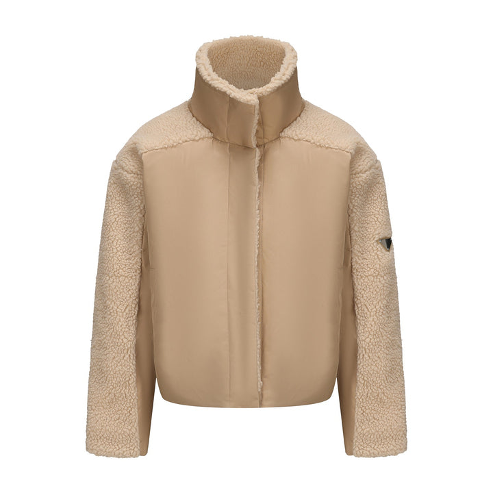 Ladies transitional jacket with fleece details and high collar Lune London