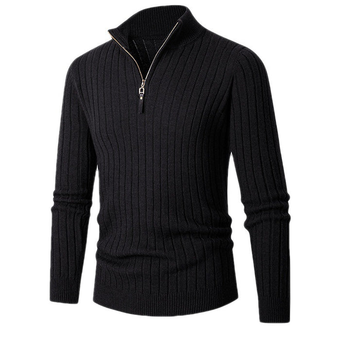 High collar pullover with zipper for men Lune London