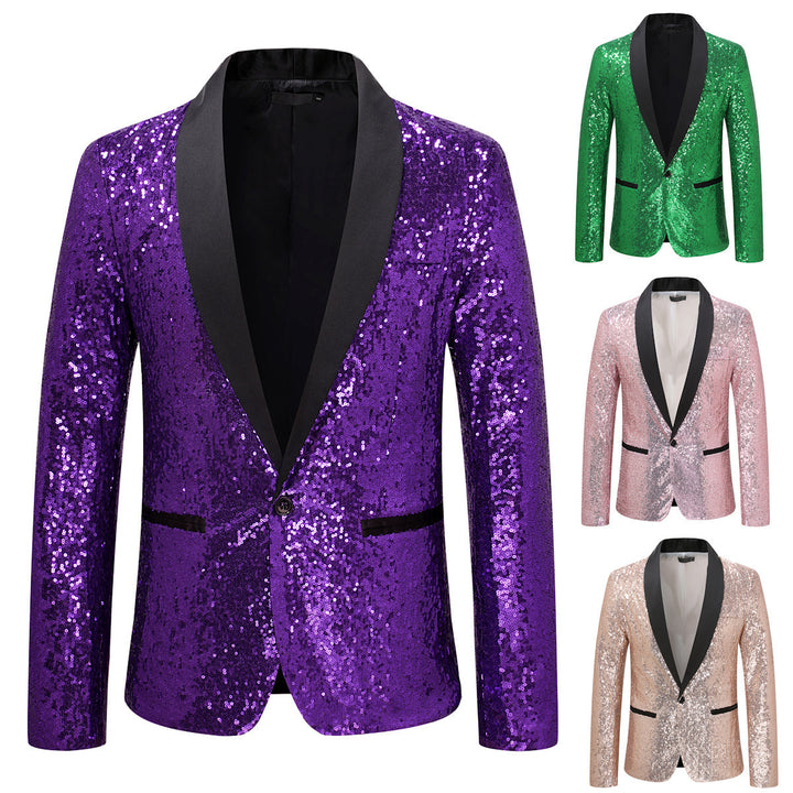 Ladies Bl sparkling blazer with black lapels Lune London