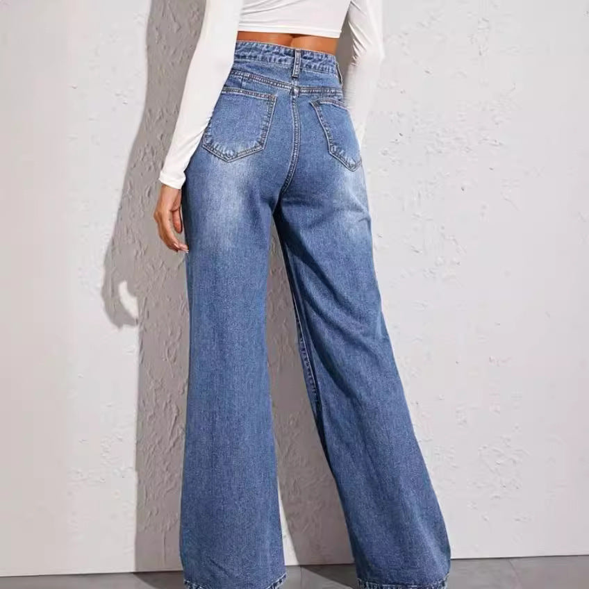 Women's loose-fitting high-waist jeans in casual look Lune London