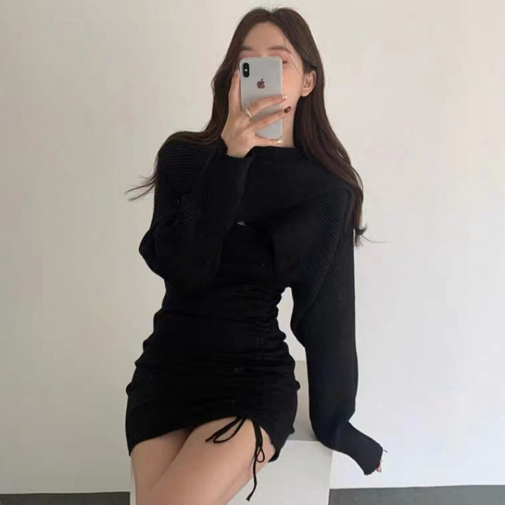 Knit dress for women with the look of an oversized sweater and details - Lune London
