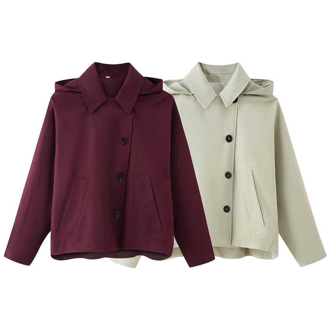 Women's transitional jacket with high collar and practical pockets Lune London