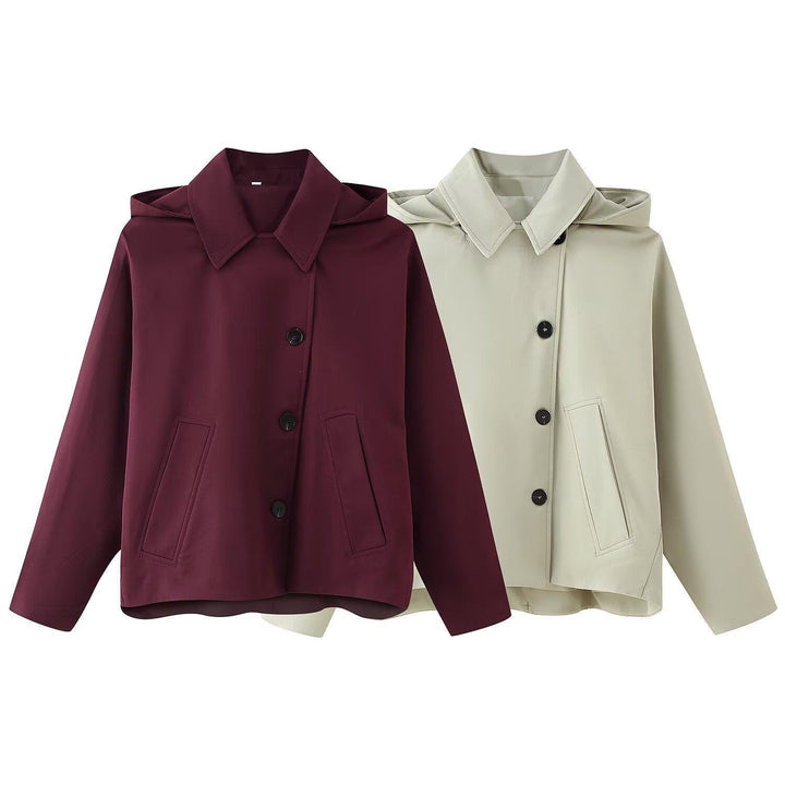 Women's transitional jacket with high collar and practical pockets Lune London