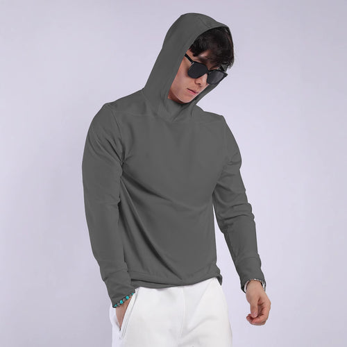 Men's Breathable Training Top with Innovative Hood and Moisture-Regulating Fabric Lune London