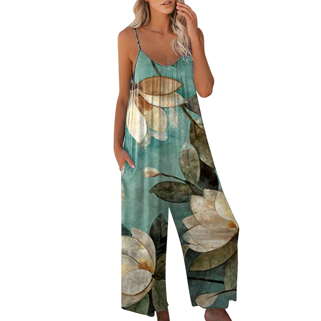Women's summer dress with a floral design and practical pockets Lune London