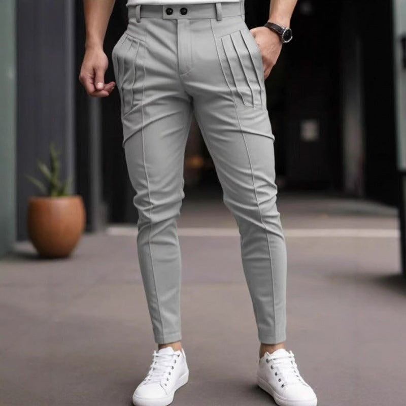 Stylish slim-fit dress pants for men with pleated design Lune London