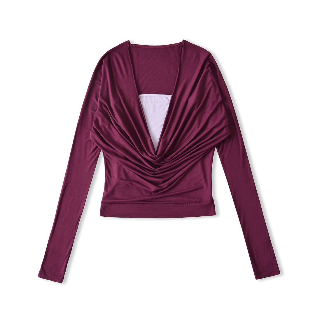 Casual long sleeve shirt for women with a refined draped design Lune London