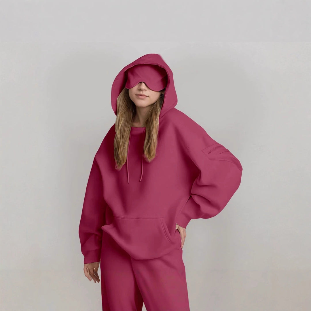 Ladies hoodie with integrated sleep mask Lune London