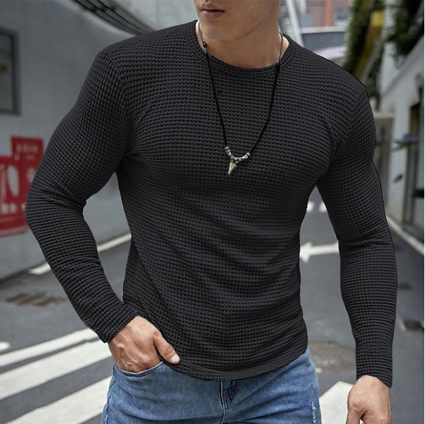 Men's long sleeve shirt in textured cotton blend Lune London