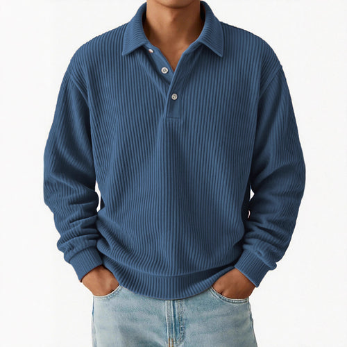 Men's polo with ribbed texture and classic collar Lune London