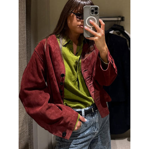 Lune London stylish suede jacket for women with a short design