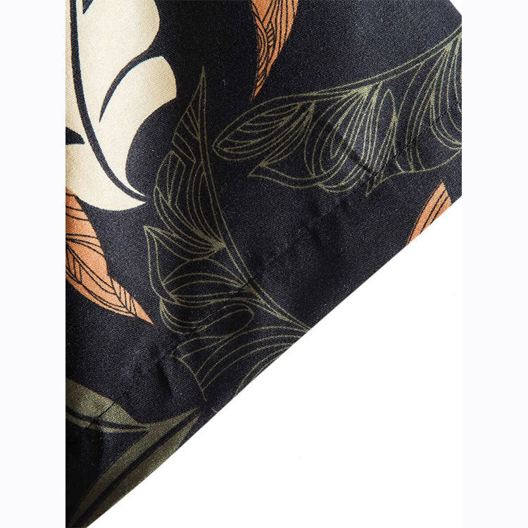 Men's Short-Sleeve Shirt with Floral Pattern and High-Quality Cotton Lune London