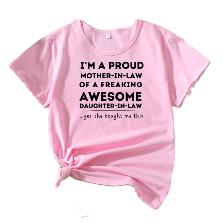 Ladies Graphic T-shirt Chic and Stylish for Mother-in-law Relaxed Fit