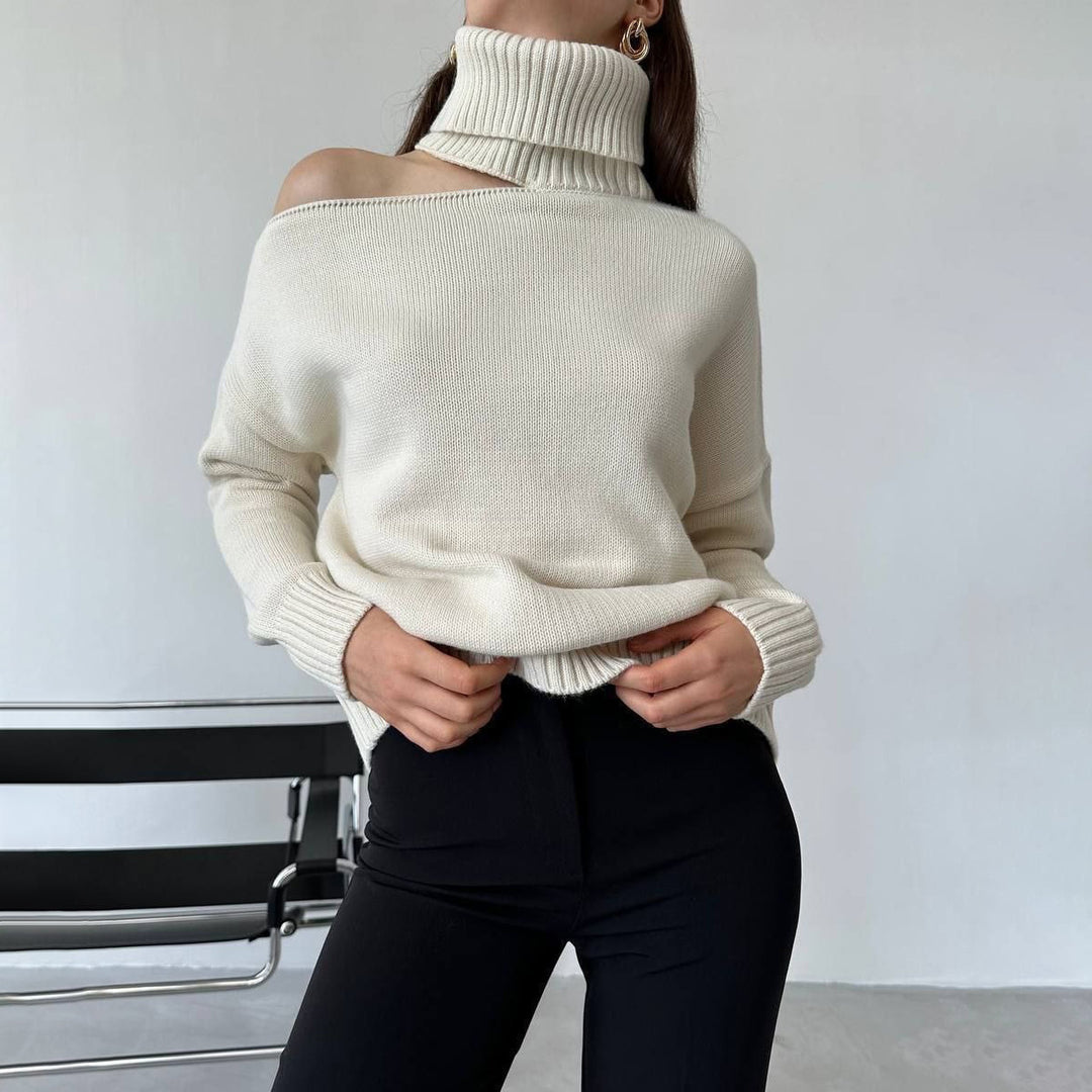 Fashion turtleneck sweater for women with sleeveless design and stylish ribbed details Lune London