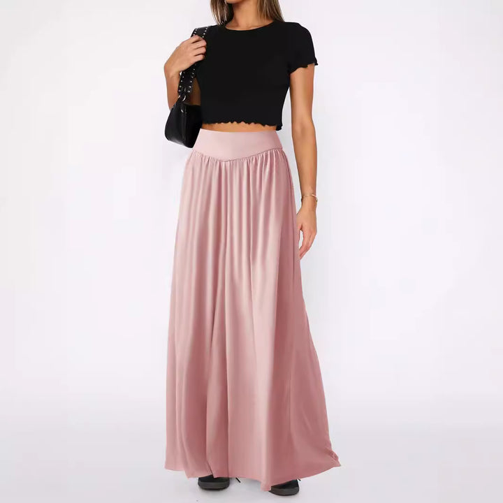 Maxi skirt for women with elastic waistband and fluid cut Lune London