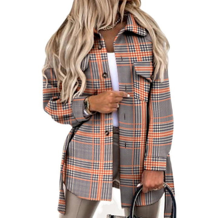 Ladies oversized check shirt jacket in soft material Lune London