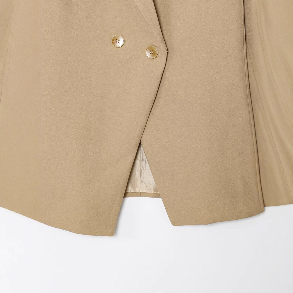 Ladies elegant double-breasted blazer with gold buttons Lune London
