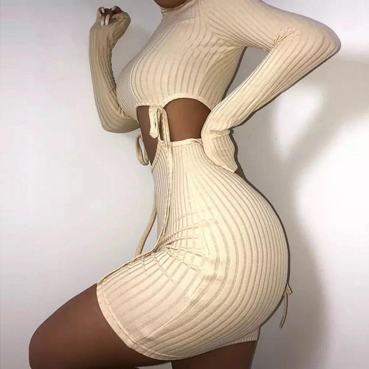 Fitted wrapped dress for women with cut-out details Lune London