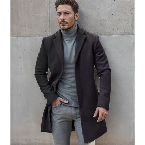 Elegant long coat for men with a minimalist design Lune London