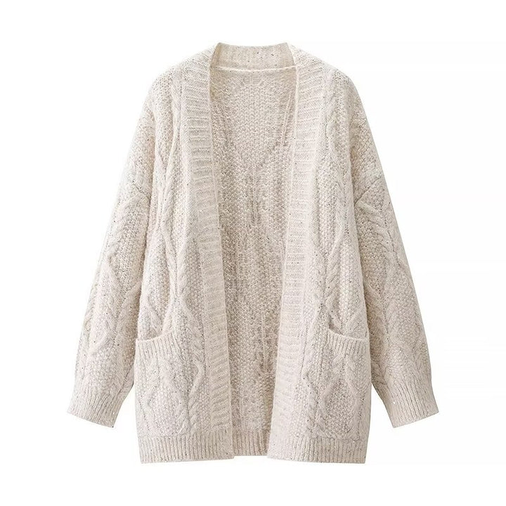 Cardigan en tricot chunky pour femmes avec poches pratiques Chic & Stil
