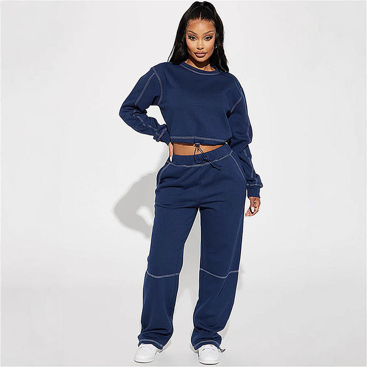 Sporty zip sweater for ladies with ruffled hem and loose fit Lune London