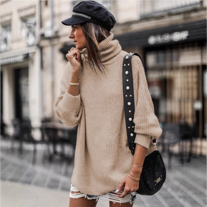 Ladies oversized trendy turtleneck sweater Lune London