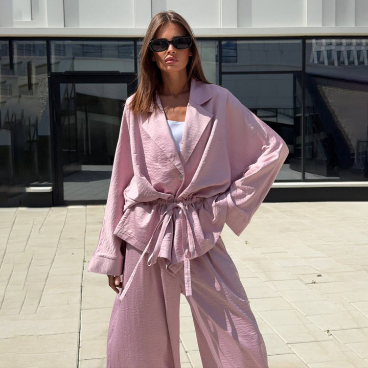 Oversized jacket for women with wide sleeves and matching pants Lune London