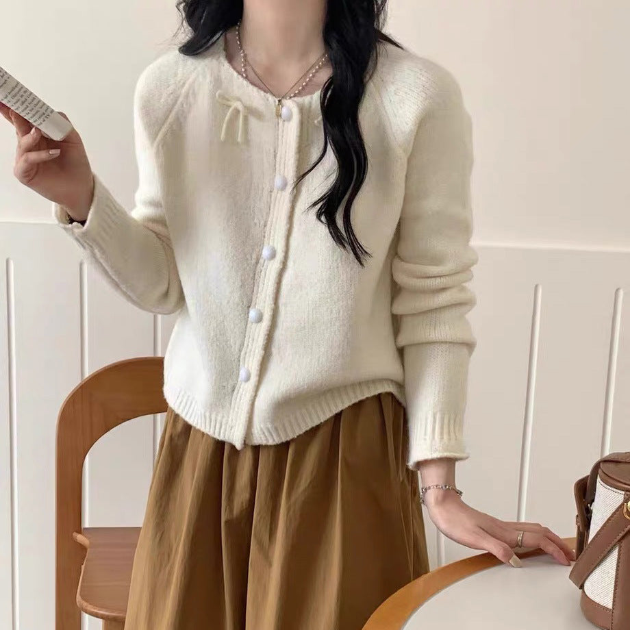 Ladies Cozy Pullover with Decorative Knots and Large Buttons Lune London