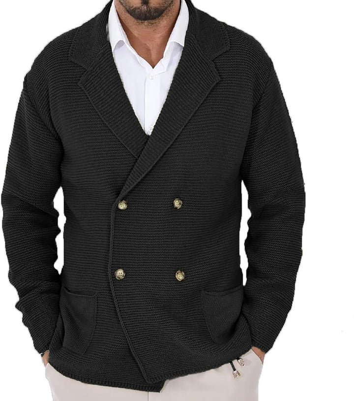 Men's sweater jacket with trendy shawl collar and decorative buttons Lune London
