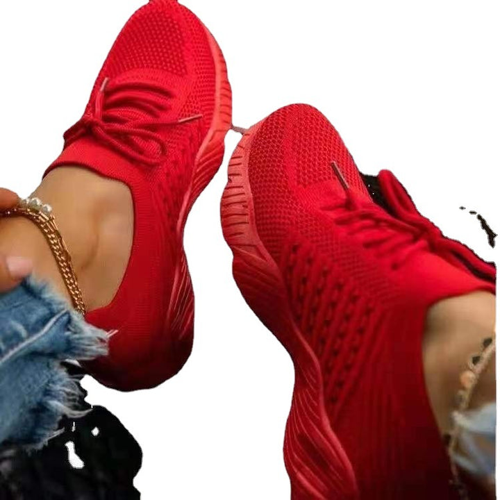 Breathable running sneakers for women with flexible knit upper Lune London