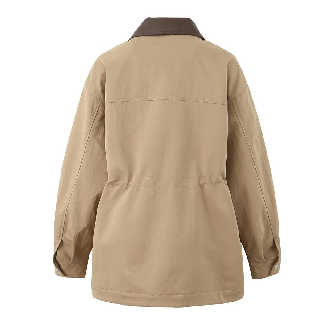 Windbreaker jacket for women with comfortable size adjustment and extra large pockets Lune London