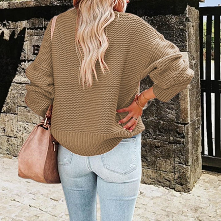Thick knitted sweater for women with high collar and casual sleeves Lune London