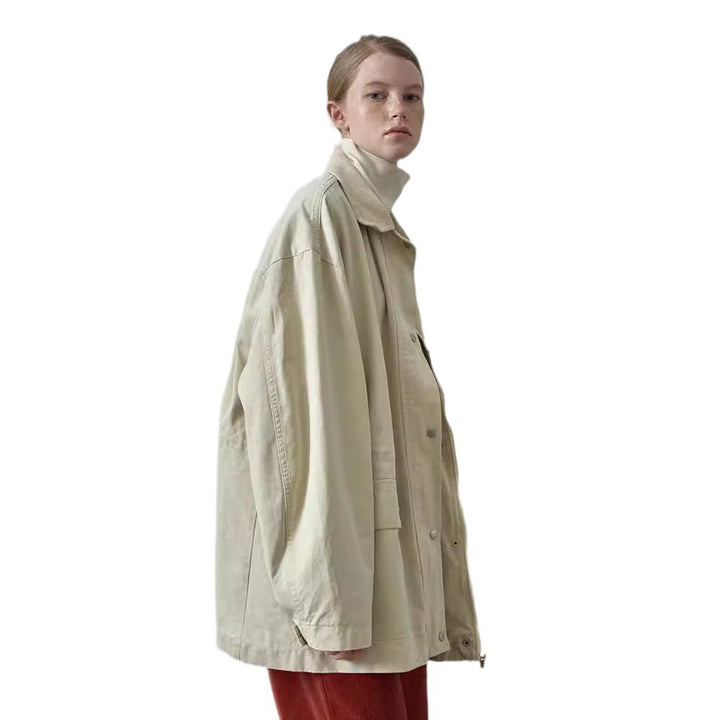 Veste utility surdimensionnée pour femmes en tissu robuste et avec poches pratiques Chic & Stil