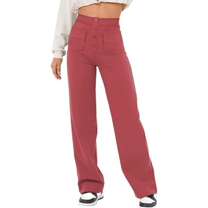 Lune London elegant high-waisted lounge pants for women with large pockets and button closure