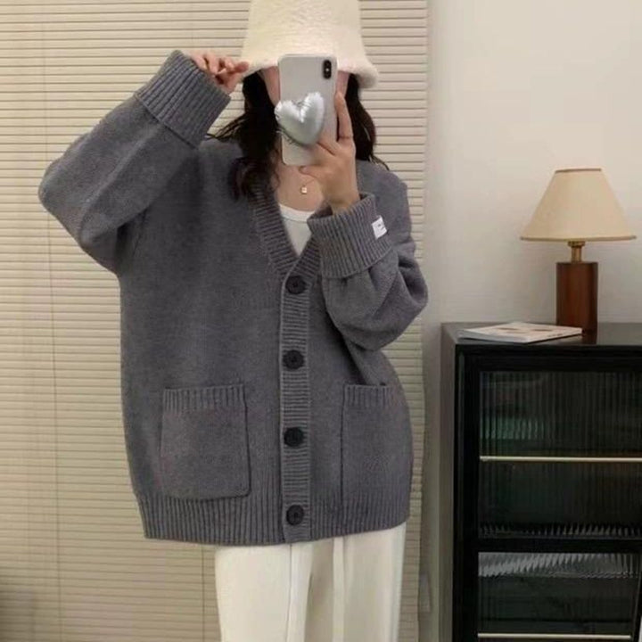 Cardigan Décontracté Surdimensionné pour Femmes avec Grandes Poches et Détails de Boutons Chic & Stil
