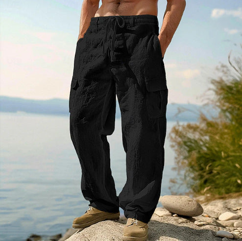 Casual cargo pants for men with adjustable waist and practical side pockets Lune London