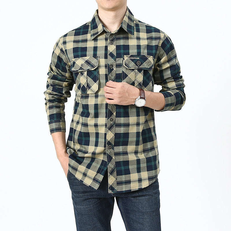 Checkered shirt for men with practical chest pockets Lune London