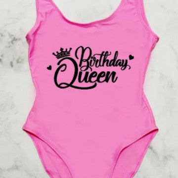 Women's Playful Birthday Queen One-Piece Swimsuit Lune London