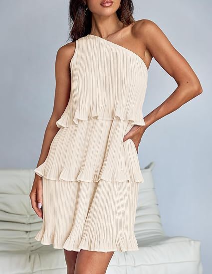 Asymmetrical ruffle dress for women with ruffle details Lune London