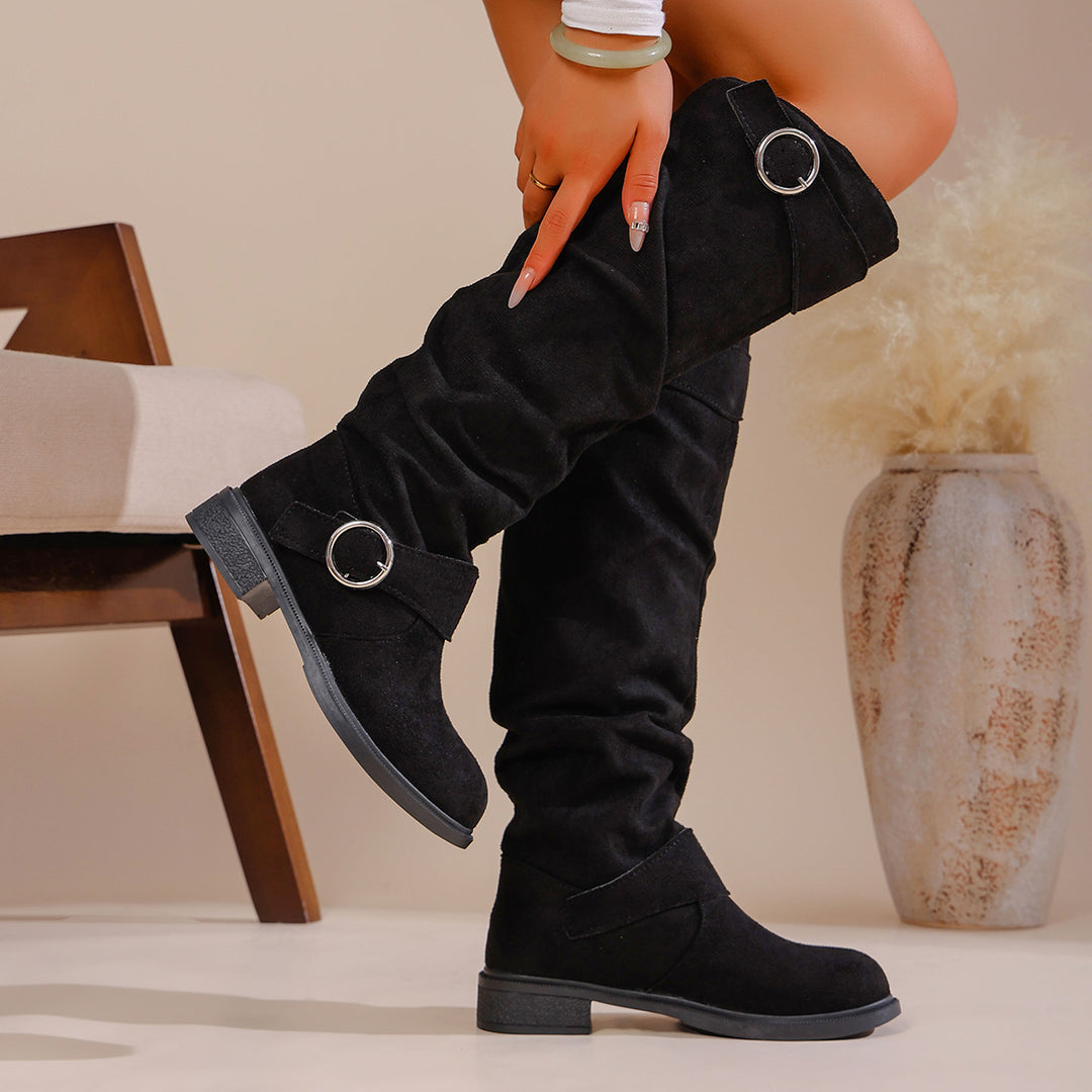 Elegant over-the-knee boots for ladies in soft and elastic material Lune London
