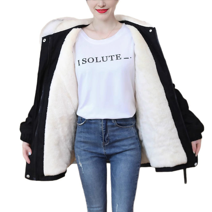 Insulated leisure jacket for women with removable faux fur collar Lune London